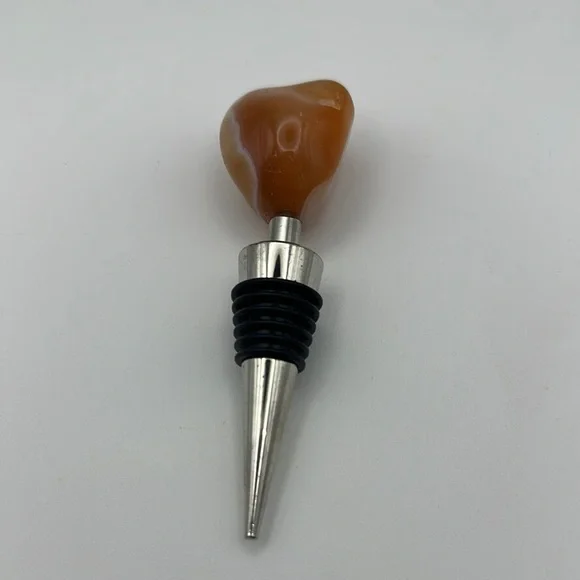 Carnelian Agate Wine Bottle Stopper - Picture 2 of 11